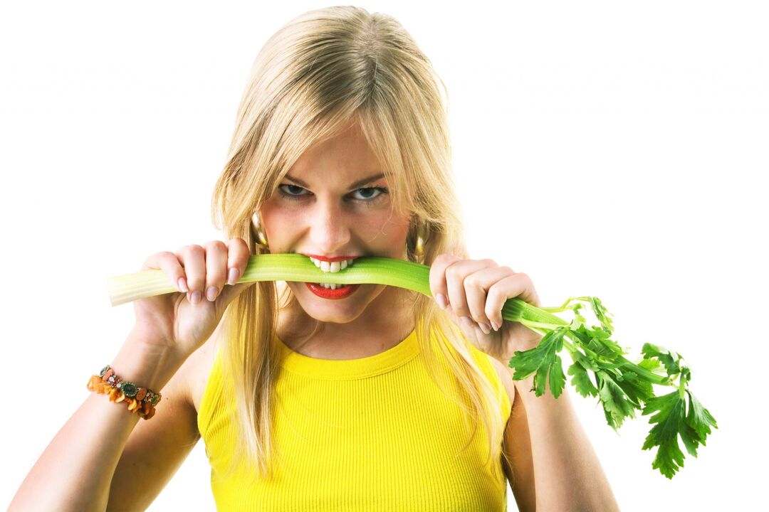 The girl who eats celery to lose weight