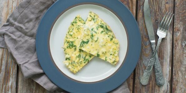 omelette with greens for the dukan diet
