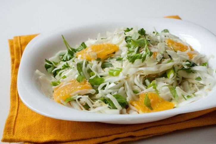 Chinese cabbage, orange and apple salad - a dish with vitamins in a low carb diet