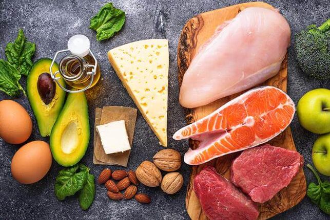 The diet of a low-carbohydrate diet consists of products that contain animal and vegetable proteins with fats. 